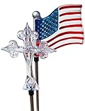 Solaration 1022C Solar Garden Lights with Flag and Cross, God Bless America