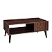 VASAGLE Retro Coffee Table, Cocktail Table, Mid-Century Modern Accent Table with Storage Shelf for Living Room, Reception, Easy Assembly, Walnut Color ULCT09BY
