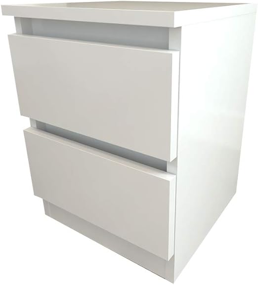 Amazon Com Sddfor Double Pumping Bedside Table End Table Storage Wood Cabinet Bedroom Side Storage White Kitchen Dining