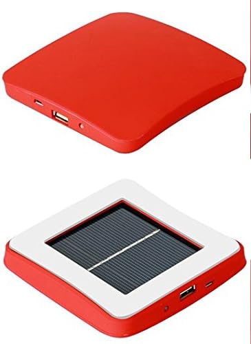 Portable 5200 mAh Mobile Charger Solar Panel USB Power Bank with Big Capacity Lithium-ion Battery for Cell Phone, iPhone, Samsung Galaxy, Android, HTC, iPad, Tablets, Blackberry and More. (Red)