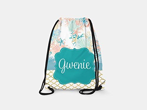 Tin Tree Gifts Customized Drawstring Sea Shells Aqua