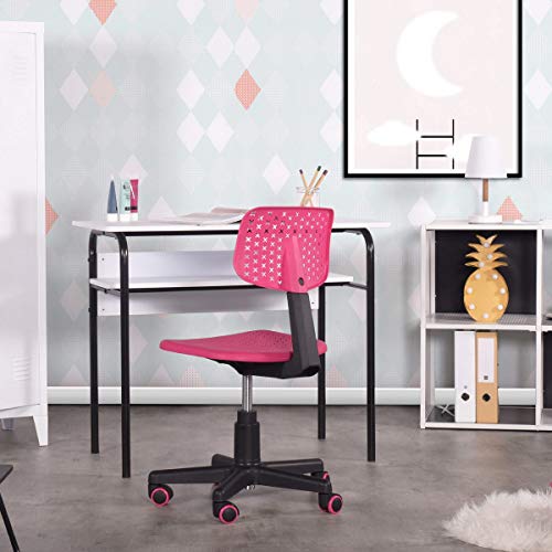 FurnitureR-bambini-sedia-a-schienale-basso-regolabile-computer-sedile-girevole-design-ufficio-Task-Chair-Armless-sedia-studio-per-bambini-Pink