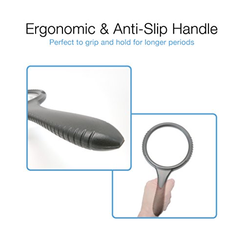 MagniPros 3X Jumbo 5" Magnifying Glass Large Viewing Area with Sturdy Shockproof & Scratch Resistant Design- Ideal for Reading Small Prints, Low Vision, Macular Degeneration, Craft and Hobby - Thumbnail 3