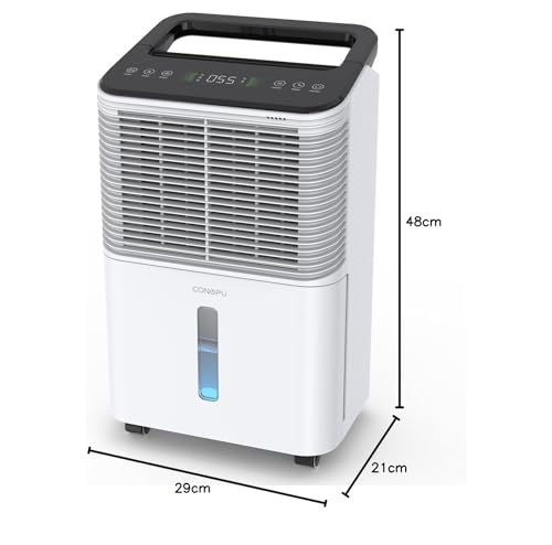 CONOPUPlus Luftentfeuchter 16L/Tag, Ultra-leiser Luftentfeuchter Elektrisch, Intelligentes Zentralsteuerungs, AUTO Modus, Feuchtigkeitsanzeige Licht, 24H Timer, Raumentfeuchter, Mehr Effizient 10