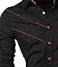 jeansian Men's Slim Fit Long Sleeves Casual Shirts 2028 Black M
