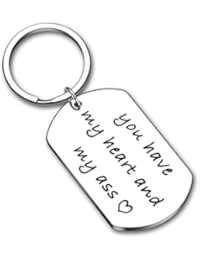 Valentines Day Gift Keychain for Husband Boyfriend from Girlfriend Wife Anniversary Birthday Gifts for Couple Keyring Women Men You Have My Heart Him Her Wedding