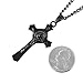 HZMAN Stainless Steel Saint St St. Benedict Crucifix Cross Pendants Necklace INRI (Black)