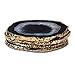 Modern Agate Coasters with Gold Edges and Rubber Bumpers (3.5