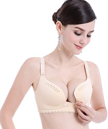 Maternity Nursing Bra,Women's Padded No Underwire Front Button Full Sling Support Bra
