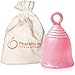 Peachlife Silicone Ring Menstrual Cup | Pull Stem Loop for Easy Removal | Reusable for up to 10 Years of Leak-Proof, Comfortable Period Protection | Large, Medium Firm Peachcup