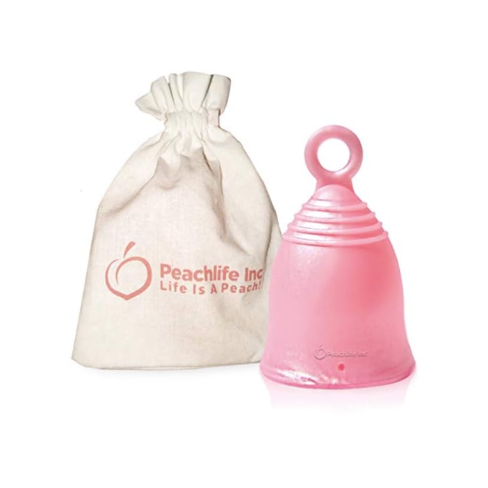 Peachlife Menstrual Cup with Ring Grip in Large, Medium Firm