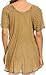 Sakkas 15783 - Ellie Sequin Embroidered Cap Sleeve Scoop Neck Relaxed Fit Blouse - Light Brown - OS