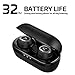 Base Jump True Wireless Earbuds Headphones: 32+ Hours, Bluetooth 5, Sport Small Fit, Charging Case. Deep Bass Sound Headset, Noise Canceling Earphones for Android Samsung & iPhone (Black)