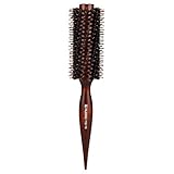 Mokale Natural Boar Bristle Round Comb Hair Brush with Ergonomic Natural Wood Handle,2.2 Inch,Styling Essentials for Hair Drying, Styling, Curling (Spinous-Sidelong)