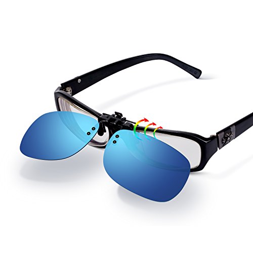 Clip-on Sunglasses, Besgoods Polarized Flip up Clip on Prescription Sunglasses Sports Driving Outdoor