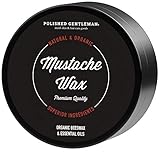 Mustache Styling Beard Beeswax Product - Leave In Conditioner With Beard Oil Shea Butter Coconut Oil Tea Tree Oil - Shaping and Styling Balm - All Natural and Organic Ingredients - 2oz - Made in USA