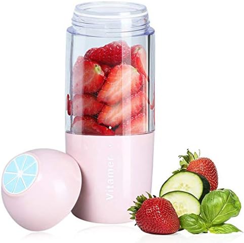 Portable Blender Juicer Cup,Fruit Mixing Machine,Personal Size Electric Rechargeable Mixer,Shakes Smoothies Blender with USB Charger Cable (Pink)