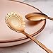 8 Pieces Flower Spoon Coffee Teaspoon Set Stainless Steel Tableware Creative Sugar Spoon Tea Spoon Stir Bar Spoon Stirring Spoon, 8 Different Patterns (Rose Gold)