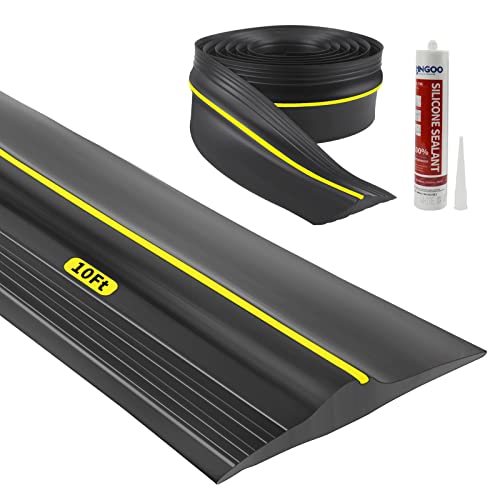 Universal Garage Door Bottom Seal Strip – 10FT Rubber Weather Stripping With Adhesive, DIY Installation For Draft & Water Protection