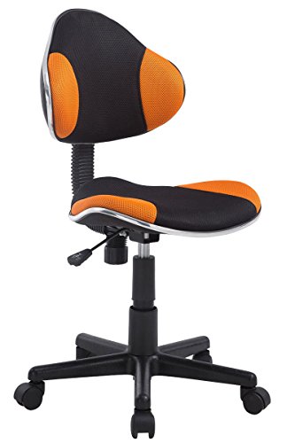 CLP-Sedia-da-Ufficio-Bastian-Sedia-Lavoro-Regolabile-39-51-cm-Poltrona-Ergonomica-Scrivania-Stile-Moderno-Sedia-Pc-con-Ruote-e-Schienale-Fodera-in-Rete-Traspirante-NeroArancione