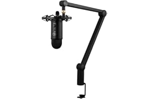 Logitech for Creators Blue Yeticaster Pro Broadcast Bundle with Yeti USB Microphone for Gaming, Recording, Streaming, Podcasting, Radius III Shockmount, Compass Mic Boom Arm, Blue VO!CE - Blackout