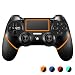 PS4 Controller ORDA Wireless Gamepad for PS4/PS4 Pro/PC and Laptop with Vibration and Audio Function, Mini LED Indicator, High-Sensitive Controller with Anti-Slip (Orange)