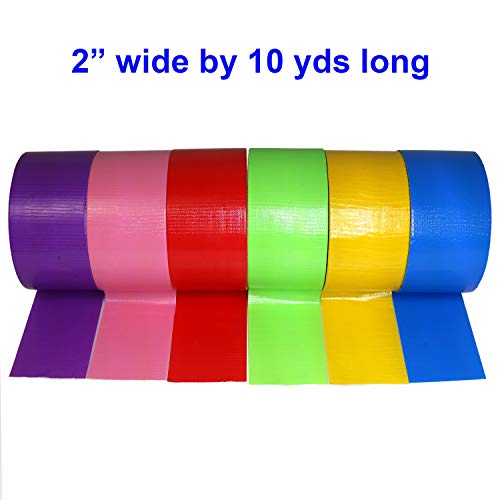 image for GIFTEXPRESS 6 Assorted Colored Duct Tapes - Multi Purposes Bright Colo