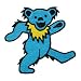 Grateful Dead Garcia 2" Blue Dancing Bear Embroidered iron on patch p1202