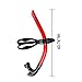 Dry Snorkel, FLYZOE Air-Ease Swimming Snorkel One-Way Purge Valve and Center Mount Mouthpiece Design with Adjustable Head Strap (Red)