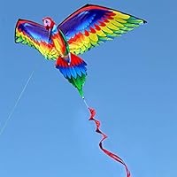 Eve.Ruan 3D Parrot Kites with Tail for Kids and Adults, Lightweight & Portable and Easy to Fly, Single Line Kite with Flying Tools, Family Outdoor Funny Flying Activity Games