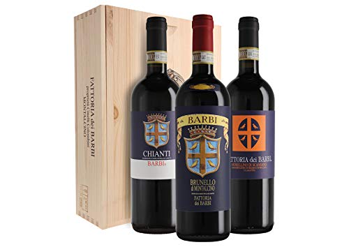 Cassetta-da-3-bottiglie-Brunello-di-Montalcino-Chianti-Morellino-di-Scansano-Fattoria-dei-Barbi-075-L-Cassetta-di-legno
