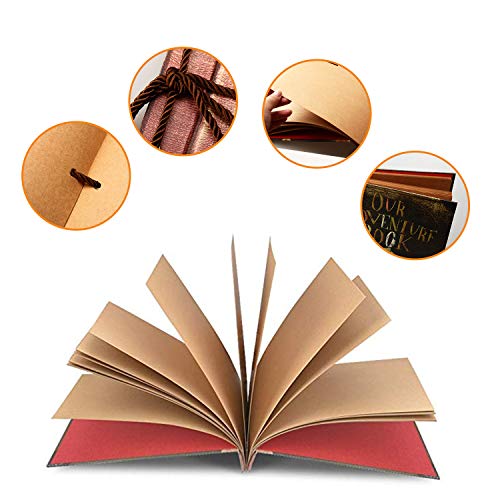 Our Adventure Book,WERTIOO Photo Album Scrapbook DIY Handmade Album Scrap book 11.6x7.5 Inch 100 Pages With DIY Accessories Kit