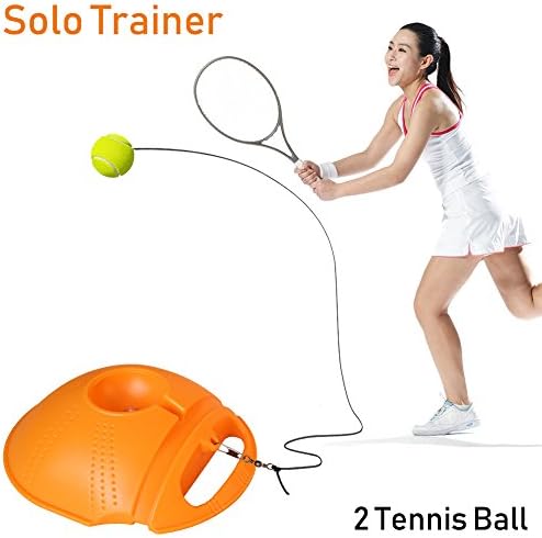 EZworkout Tennis Training Rebounder Ball Stable Power Base Solo Practice Game with Elastic Cord