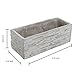 MyGift Rustic Planter Rectangular 9 x 3 inch Faux Stone Gray Cement Rectangle Succulent Plant Flower Pot Container