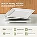 DOWAN 9.5 Inches Porcelain Square Dinner Plates, 4 Packs, White