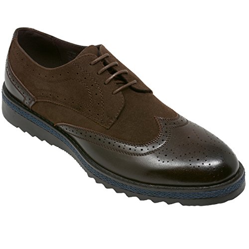 ALEC Mens Ripple Sole Wingtip Shoes Leather Lining & Insole Runs 1