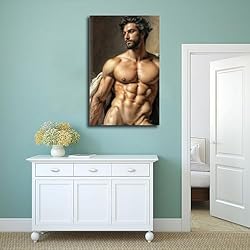 HMLZSJ Nude Muscle Male Torso Portrait Art Gay