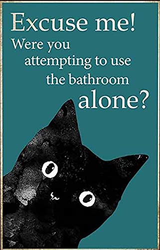DAIERCY Excuse Me Cat Vintage Metal Tin Sign, Art Poster Living Room Roomsitting Home Wall Decor Funny Wall Plaque Poster Cafe bar Gift 8 X 12inch