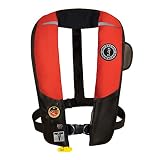 Mustang Survival Corp Inflatable PFD with HIT (Auto Hydrostatic) with Harness, Red/Black
