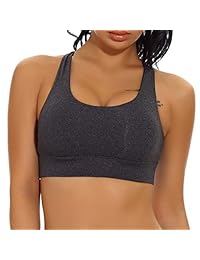 Nine Bull Sujetador deportivo acolchado extraíble para mujer, soporte de alto impacto para fitness, espalda cruzada, entrenamiento, yoga, sujetador