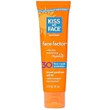 Kiss My Face Face Factor Sun Screen for Face and Neck, SPF 30, 2-Ounce Tubes (pack of 3)