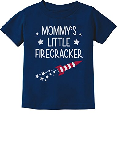 Mommy's little Firecracker Cute 4th of July Toddler/Infant Kids T-Shirt 3T Navy