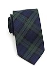 Bows-N-Ties Men's Necktie Green Navy Tartan Plaid Wool Matte Tie 3 Inches