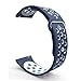 DDJOY Compatible 22mm Breathable Silicone Band Replacement for Amazfit Stratos 2 Samsung Gear S3 Frontier/Classic TicWatch Pro Vector Luna Amazfit Pace Watch Band, Medium (Navy/White)