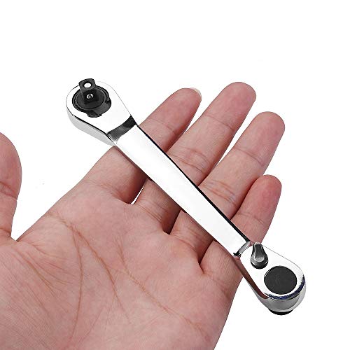 Mini Ratchet Wrench 1/4 Inch Drive Socket and Screwdriver Bit Driver Quick Release Ratchet Wrench Dual-use Spanner Multifunctional Hand Tools - Thumbnail 6
