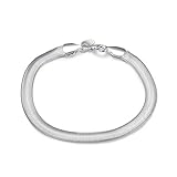 925 Silver Flat Snake Bone Bracelet 6mm Bracelet