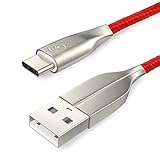 MoKo Type C to USB 2.0 Cable, 4.9ft/1.5m Flexible USB-C Braided Cord, Data Syncing & Charging with Indicator Fits New MacBook 12