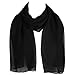 Hat To Socks Chiffon Scarf Sheer Wrap for Women (Black)