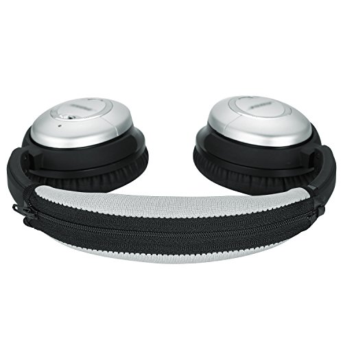 QC15 QC2 Headband Cover, JARMOR Bose Replacement Head Band Protector with Zipper [ Easy Installation ] for QuietComfort 15, QuietComfort 2 Headphones (Gray)