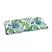 Pillow Perfect Outdoor/Indoor Soleil Wicker Loveseat Cushion, Blue/Green